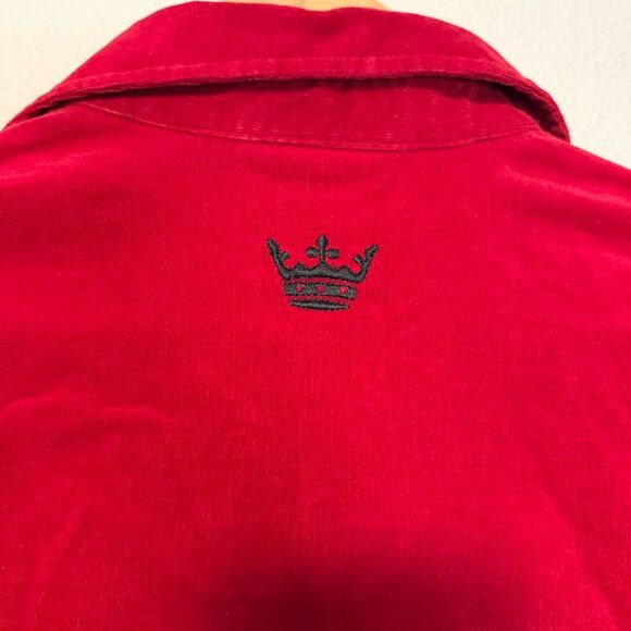 Vintage Harley-Davidson Embroidered Corduroy Red Long Sleeve Button-Down Top Siz - Picture 7 of 8
